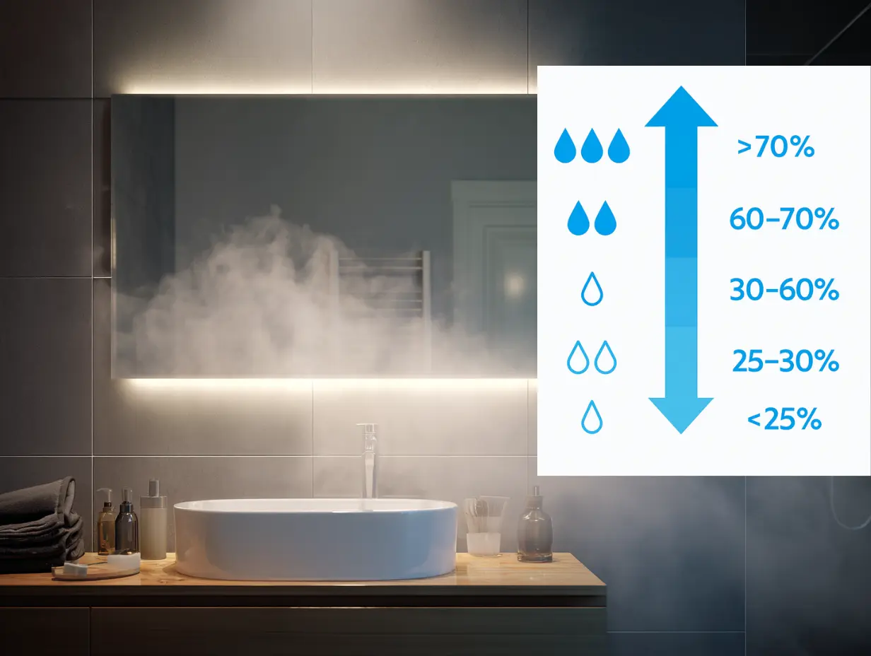 łazienka z wysokim poziomem wilgotności