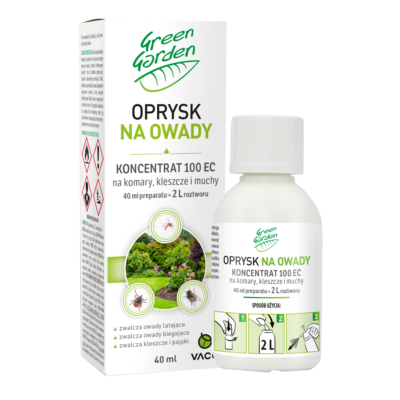 Oprysk koncentrat na komary, kleszcze i muchy 40ml - VACO Green Garden
